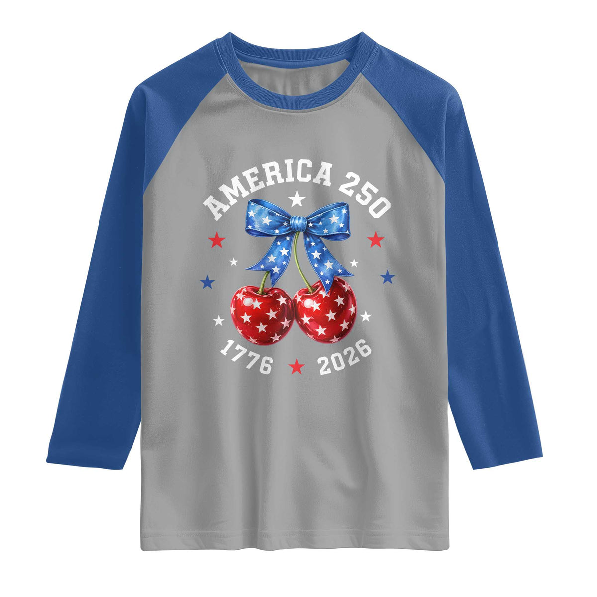 250 Anniversary USA Raglan Shirt Cherry Coquette Bow 4th Of July 1776 2026 250th Birthday