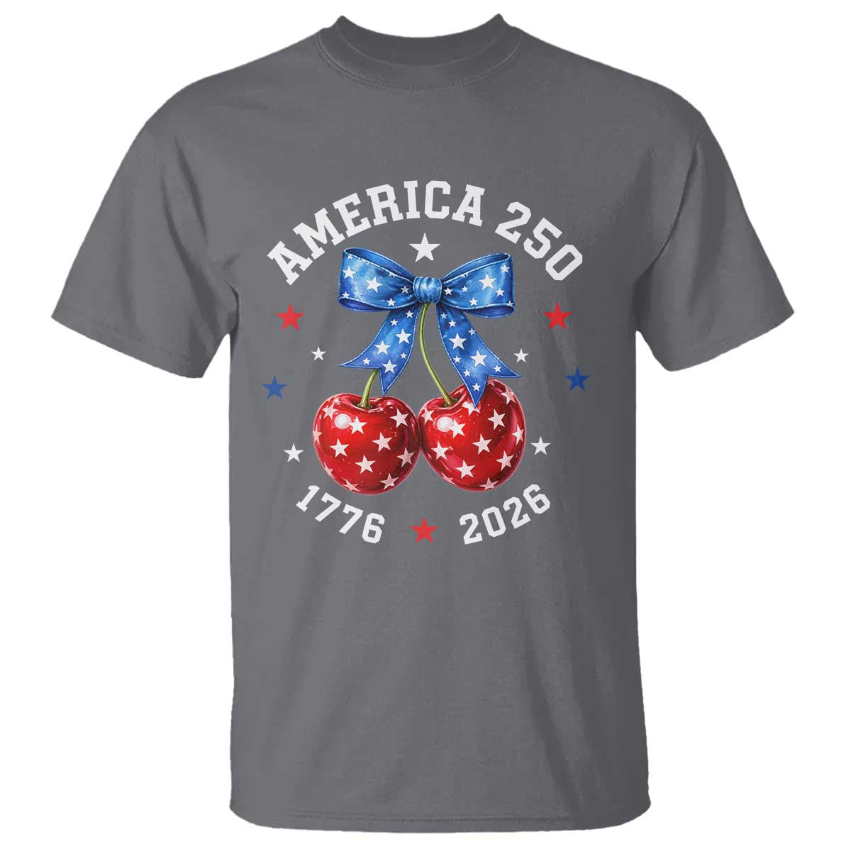 250 Anniversary USA T Shirt Cherry Coquette Bow 4th Of July 1776 2026 250th Birthday