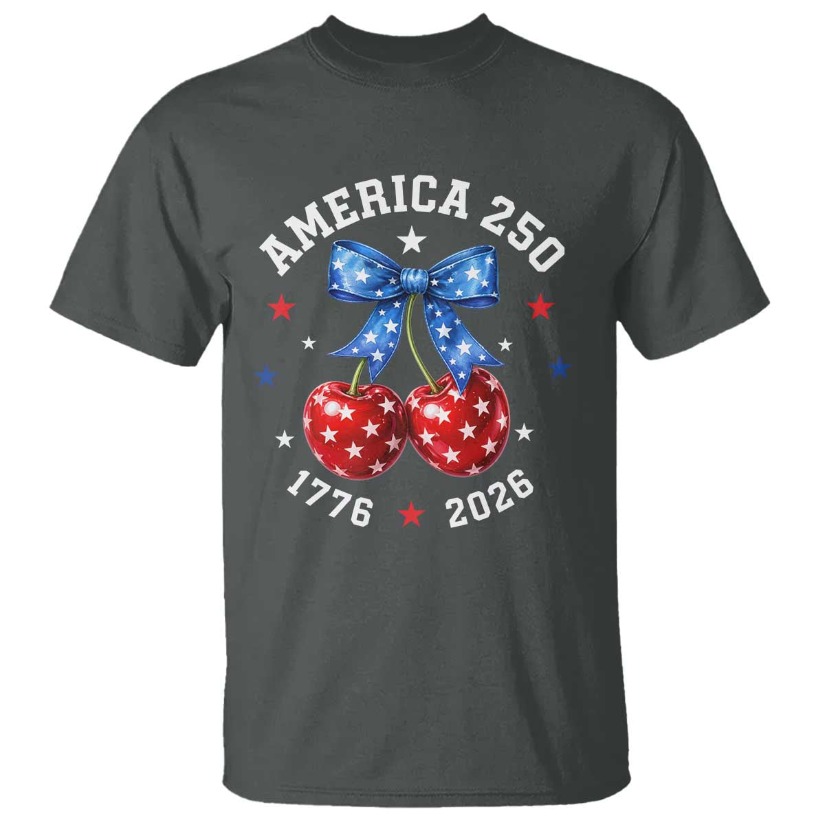 250 Anniversary USA T Shirt Cherry Coquette Bow 4th Of July 1776 2026 250th Birthday