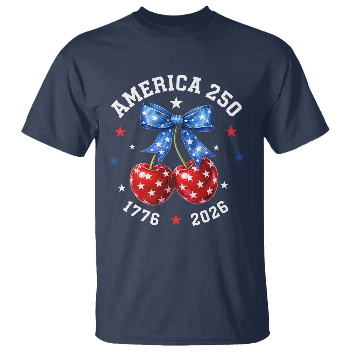 250 Anniversary USA T Shirt Cherry Coquette Bow 4th Of July 1776 2026 250th Birthday