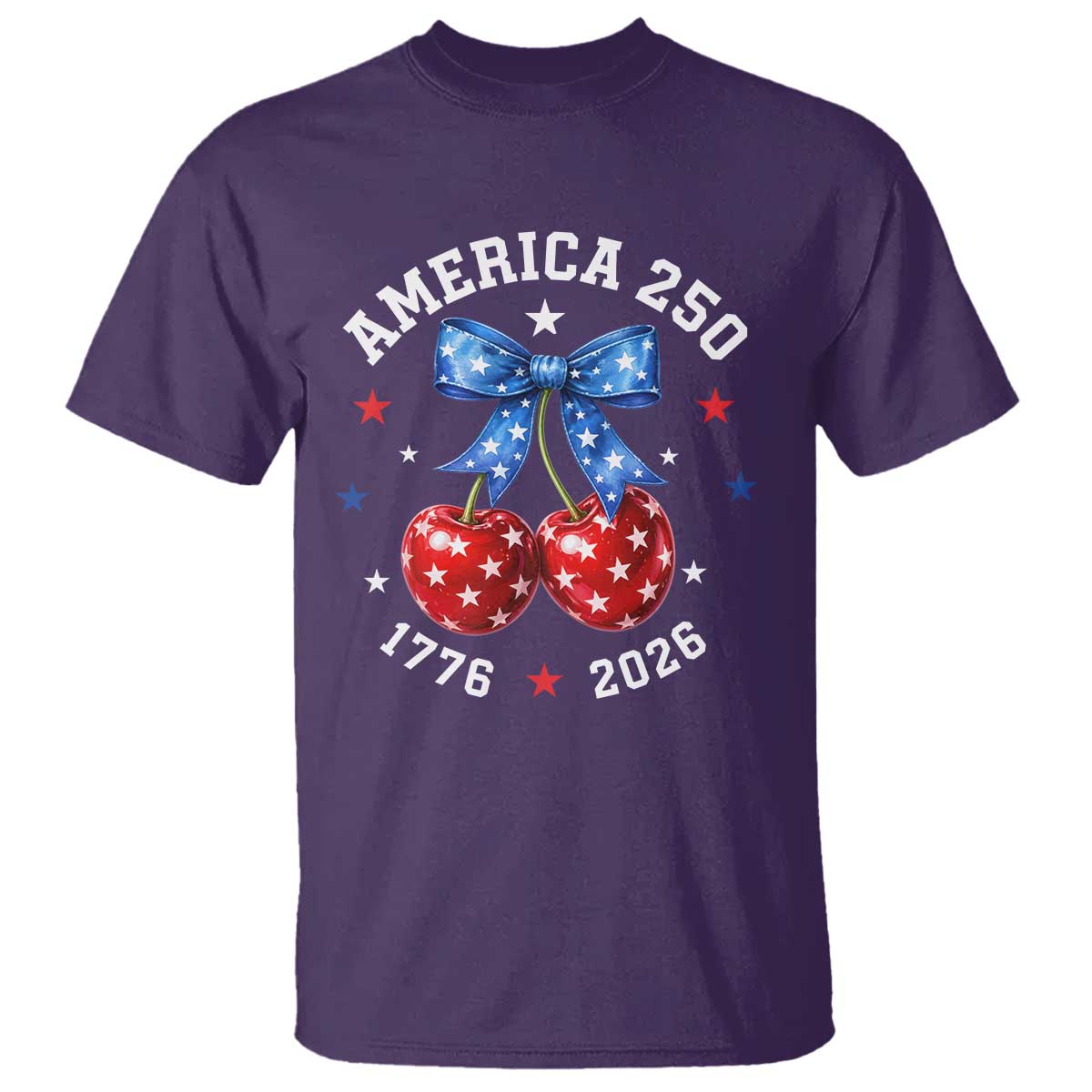 250 Anniversary USA T Shirt Cherry Coquette Bow 4th Of July 1776 2026 250th Birthday