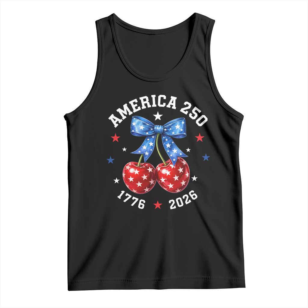 250 Anniversary USA Tank Top Cherry Coquette Bow 4th Of July 1776 2026 250th Birthday