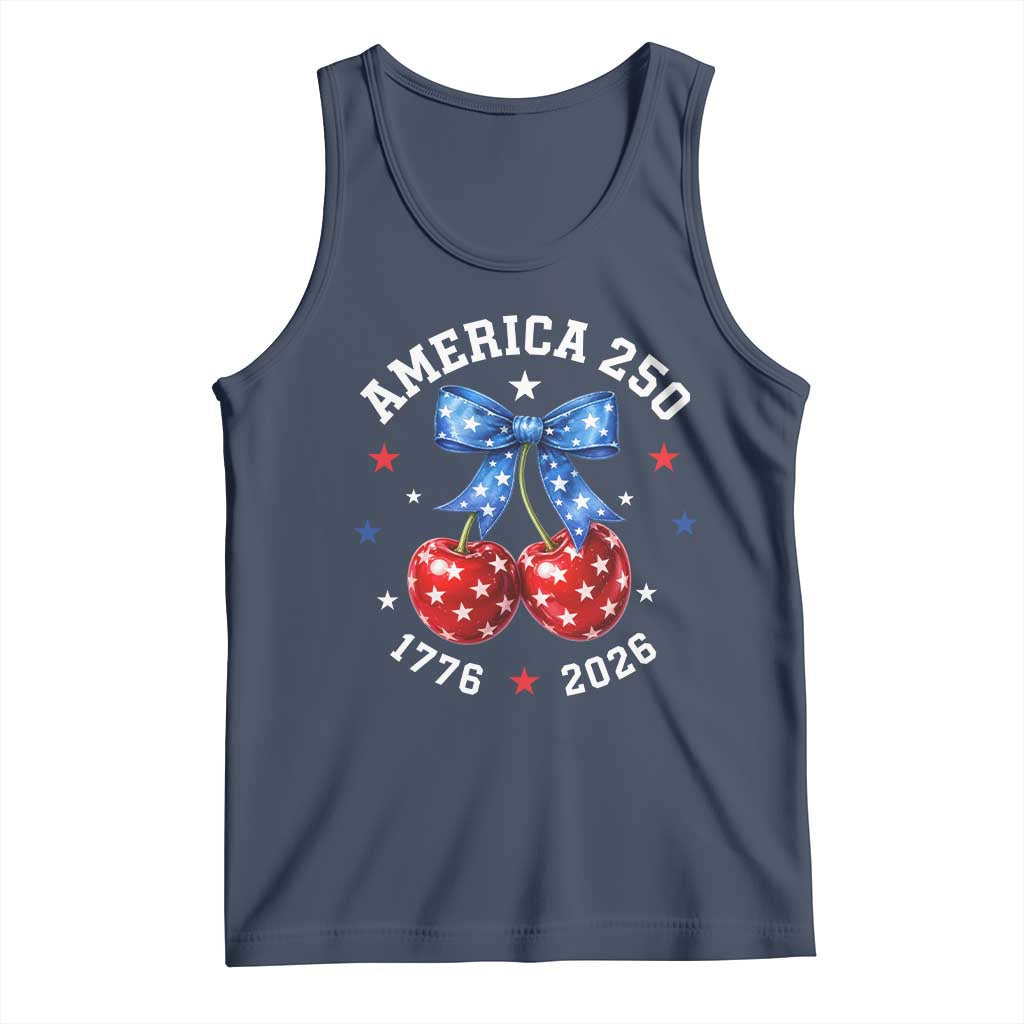 250 Anniversary USA Tank Top Cherry Coquette Bow 4th Of July 1776 2026 250th Birthday