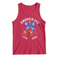 250 Anniversary USA Tank Top Cherry Coquette Bow 4th Of July 1776 2026 250th Birthday