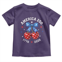 250 Anniversary USA Toddler T Shirt Cherry Coquette Bow 4th Of July 1776 2026 250th Birthday