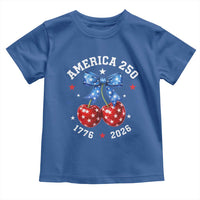 250 Anniversary USA Toddler T Shirt Cherry Coquette Bow 4th Of July 1776 2026 250th Birthday