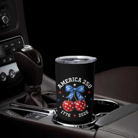 250 Anniversary USA Tumbler Cup Cherry Coquette Bow 4th Of July 1776 2026 250th Birthday