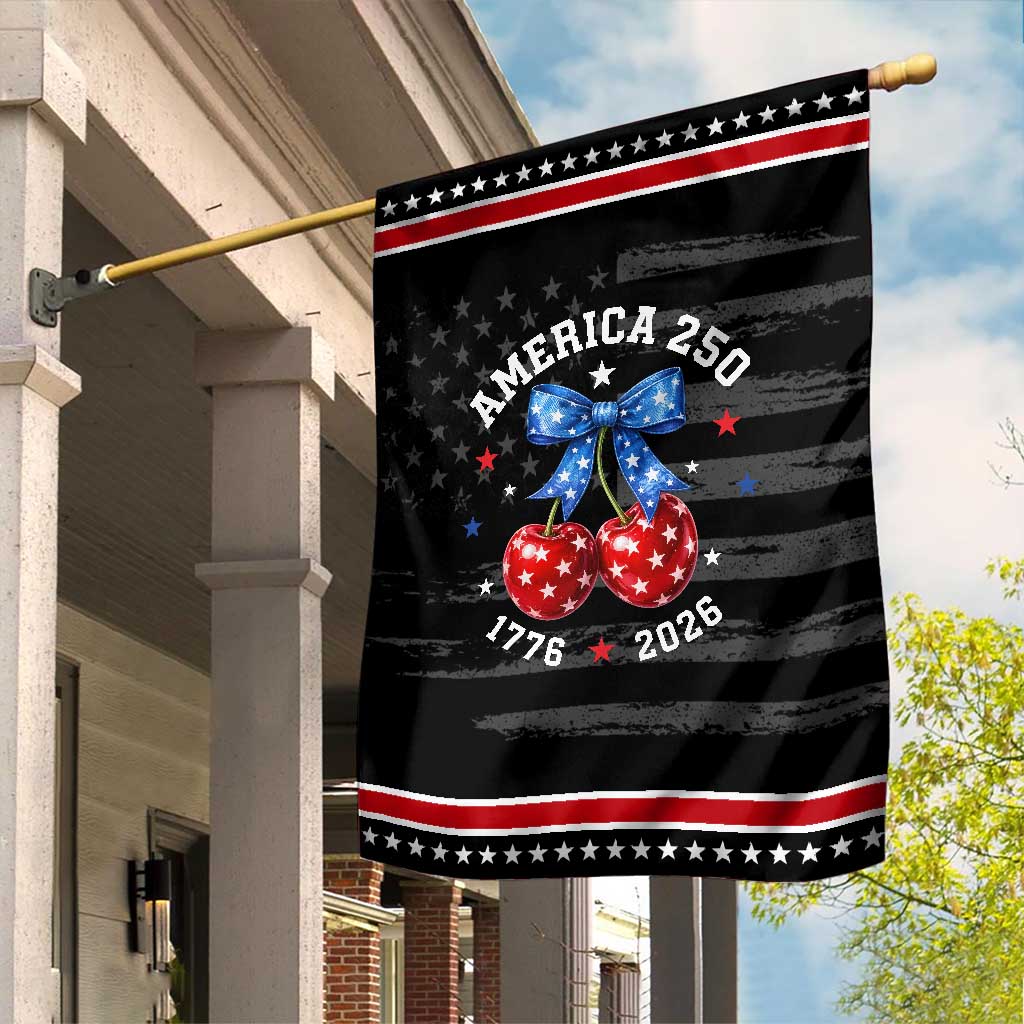 250 Anniversary USA Patriotic Garden Flag Cherry Coquette Bow 4th Of July 1776 2026 250th Birthday