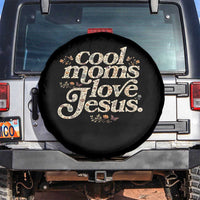 Cool Moms Love Jesus Spare Tire Cover Vintage Floral Boho Wildflower Christian Mama Mothers Day