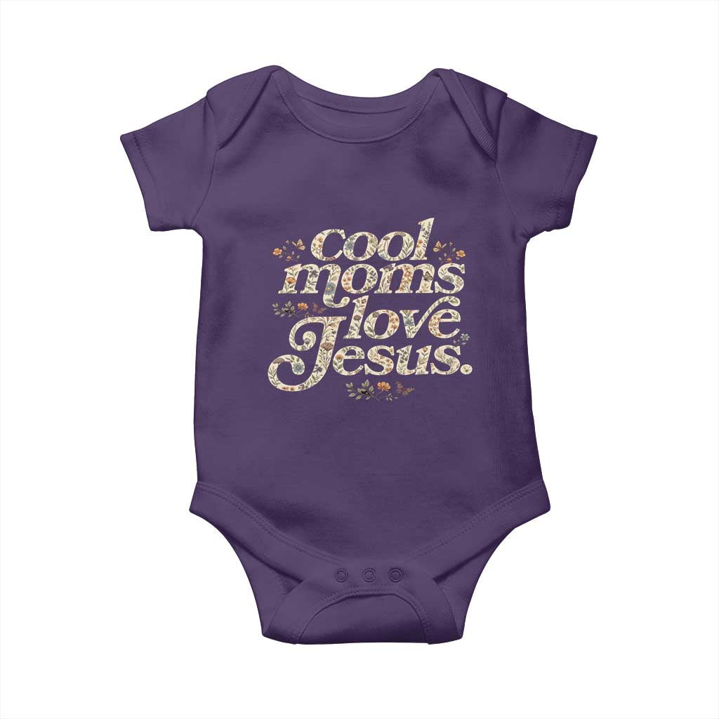 Cool Moms Love Jesus Baby Onesie Vintage Floral Boho Wildflower Christian Mama Mothers Day