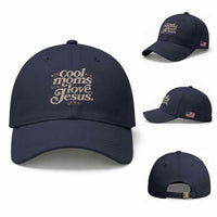 Cool Moms Love Jesus Baseball Cap Vintage Floral Boho Wildflower Christian Mama Mothers Day