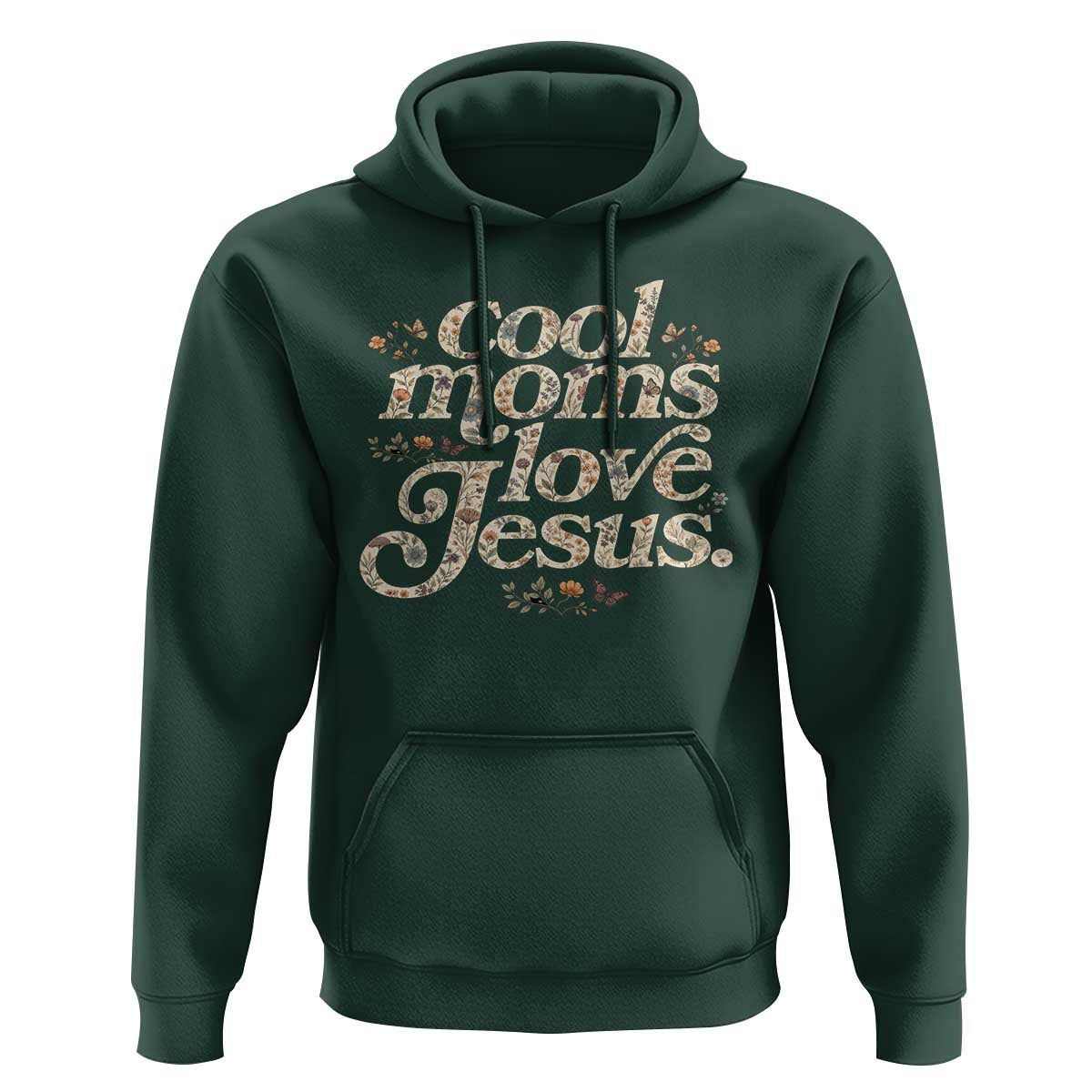 Cool Moms Love Jesus Hoodie Vintage Floral Boho Wildflower Christian Mama Mothers Day