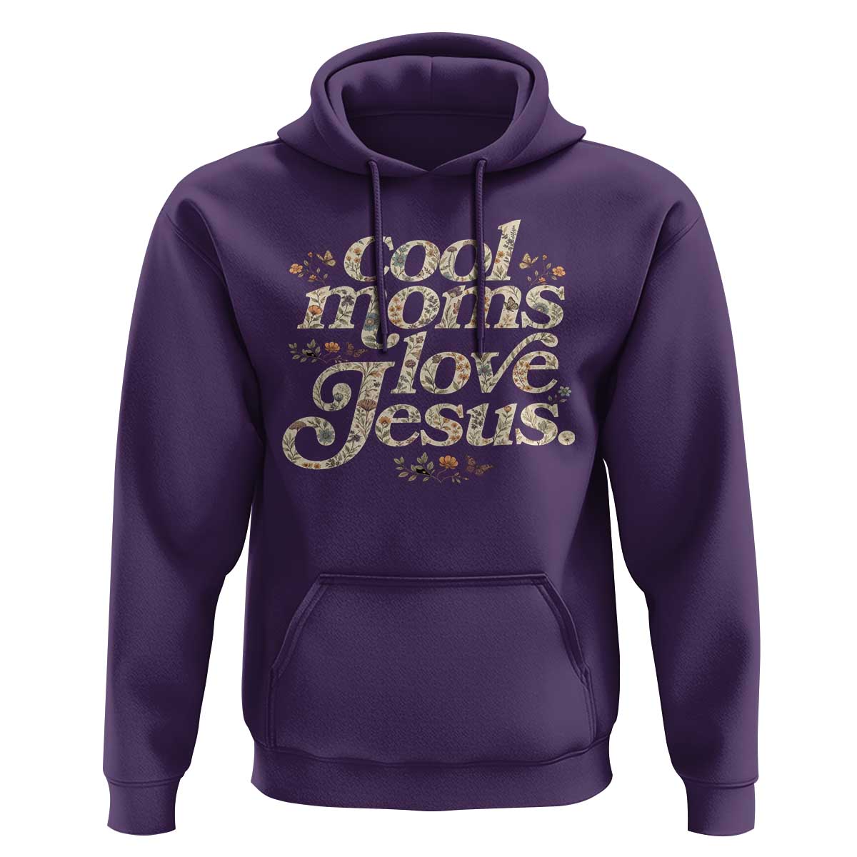 Cool Moms Love Jesus Hoodie Vintage Floral Boho Wildflower Christian Mama Mothers Day