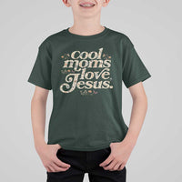 Cool Moms Love Jesus T Shirt For Kid Vintage Floral Boho Wildflower Christian Mama Mothers Day