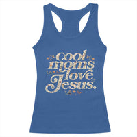 Cool Moms Love Jesus Racerback Tank Top Vintage Floral Boho Wildflower Christian Mama Mothers Day