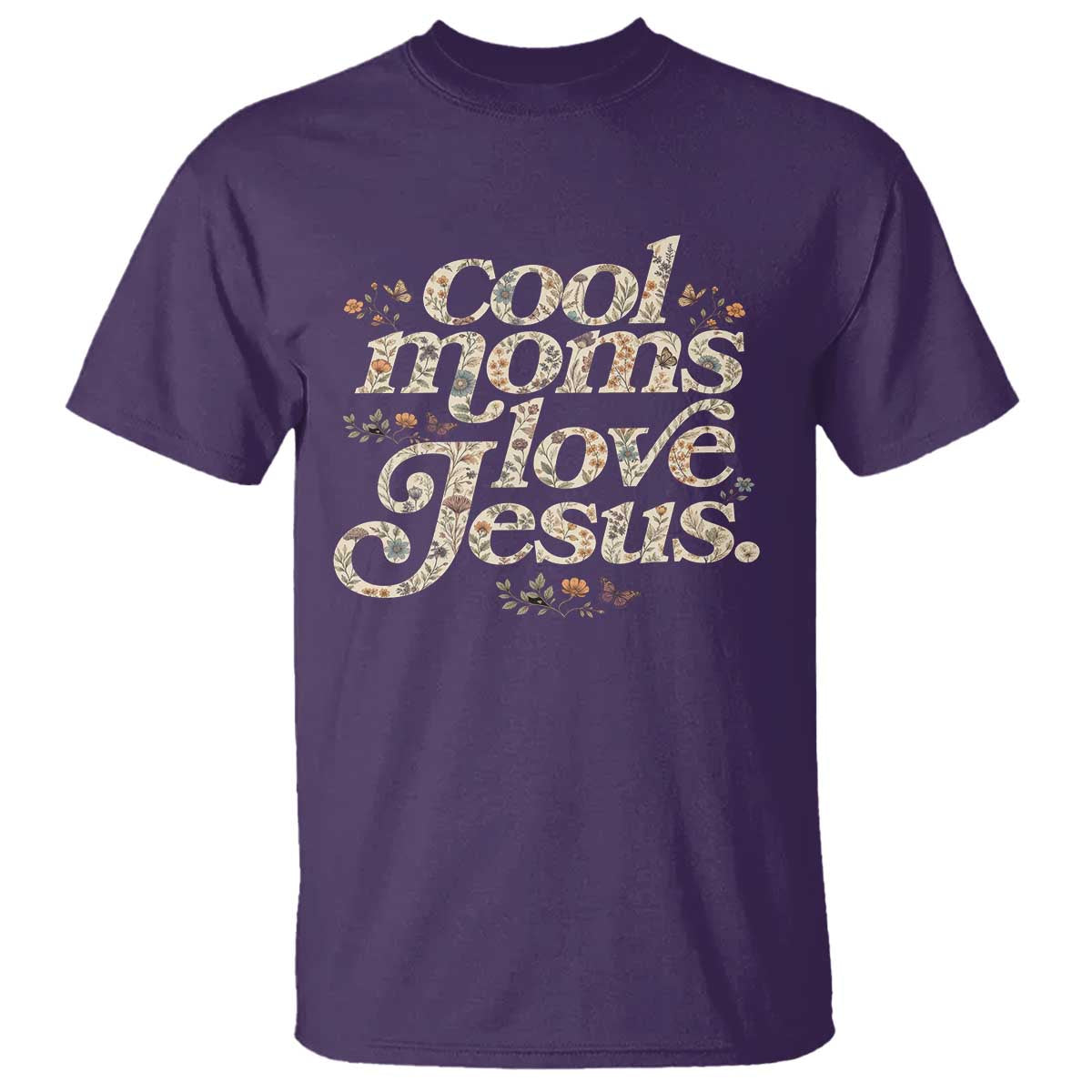 Cool Moms Love Jesus T Shirt Vintage Floral Boho Wildflower Christian Mama Mothers Day