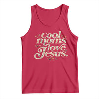Cool Moms Love Jesus Tank Top Vintage Floral Boho Wildflower Christian Mama Mothers Day
