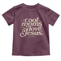 Cool Moms Love Jesus Toddler T Shirt Vintage Floral Boho Wildflower Christian Mama Mothers Day