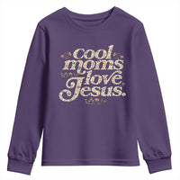 Cool Moms Love Jesus Youth Sweatshirt Vintage Floral Boho Wildflower Christian Mama Mothers Day