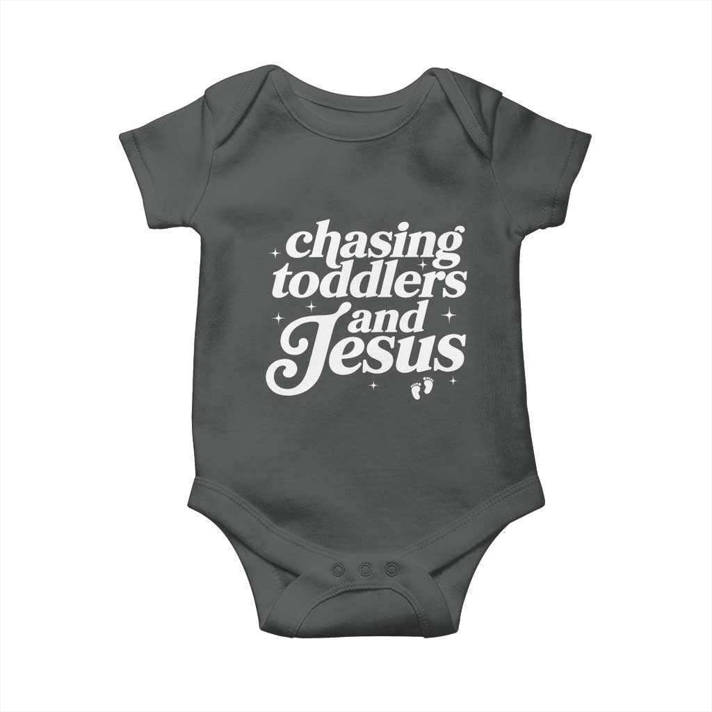 Christian Mom Baby Onesie Chasing Jesus And Toddlers