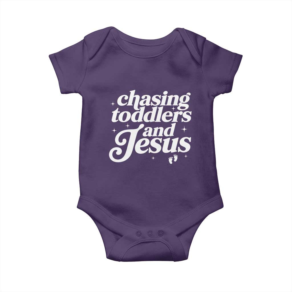 Christian Mom Baby Onesie Chasing Jesus And Toddlers