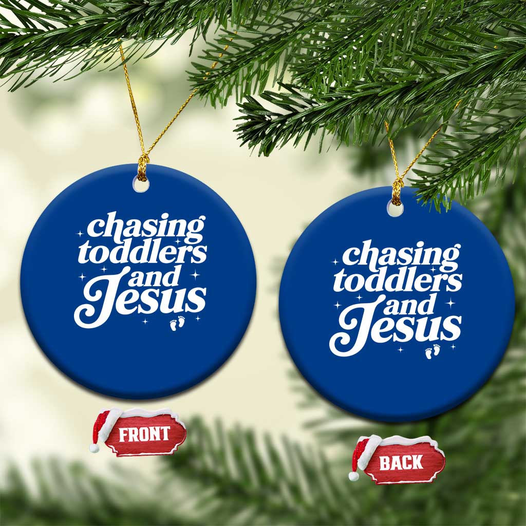 Christian Mom Ceramic Ornament Chasing Jesus And Toddlers
