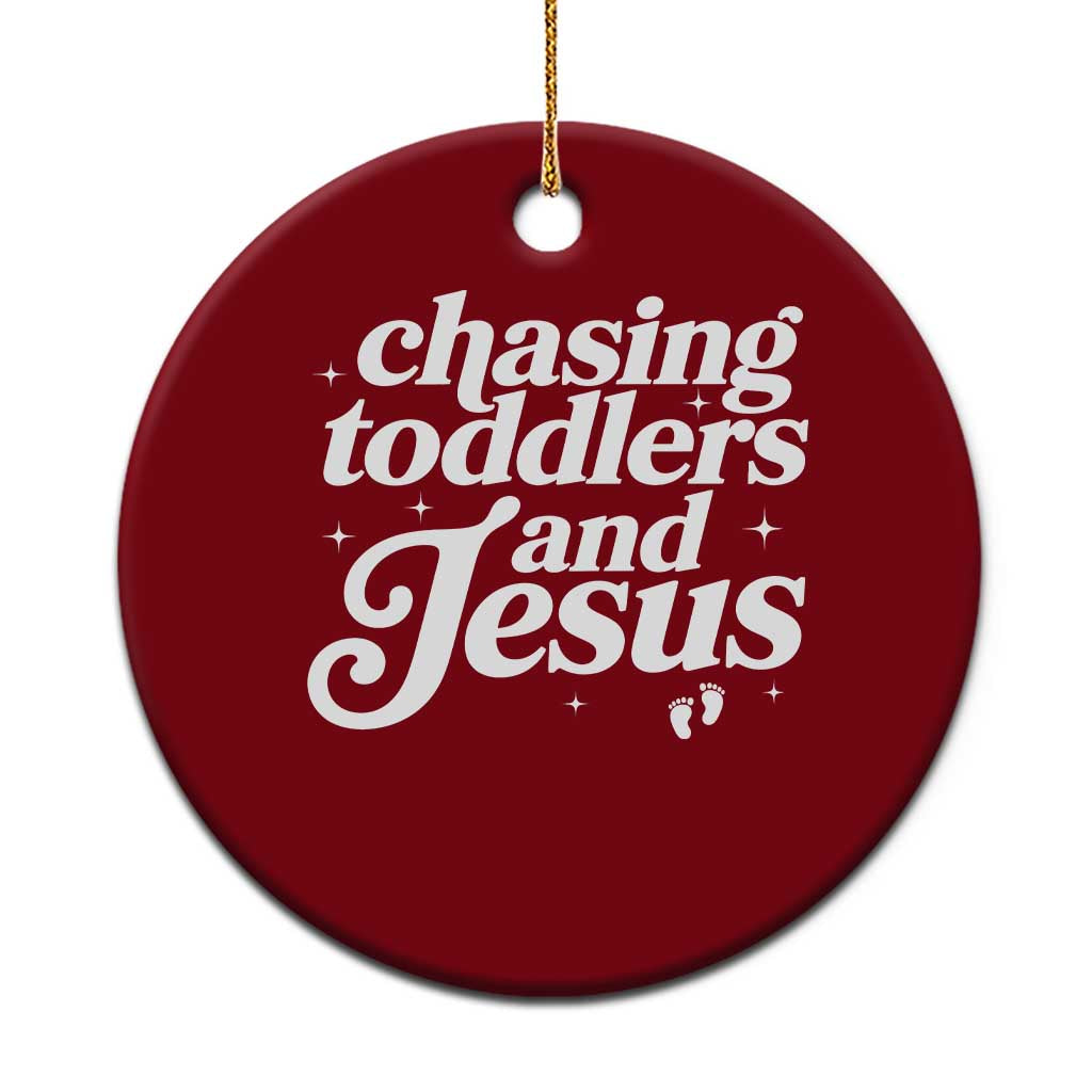 Christian Mom Ceramic Ornament Chasing Jesus And Toddlers