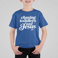 Christian Mom T Shirt For Kid Chasing Jesus And Toddlers