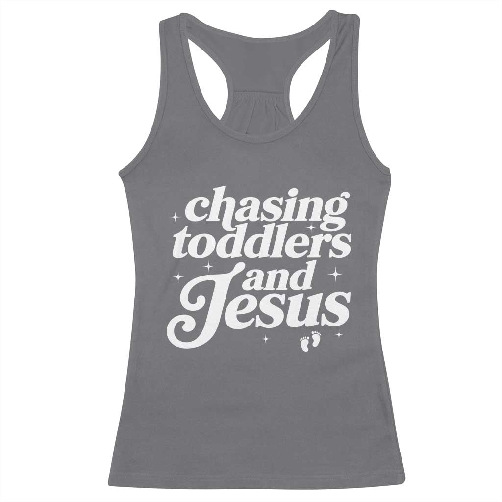 Christian Mom Racerback Tank Top Chasing Jesus And Toddlers