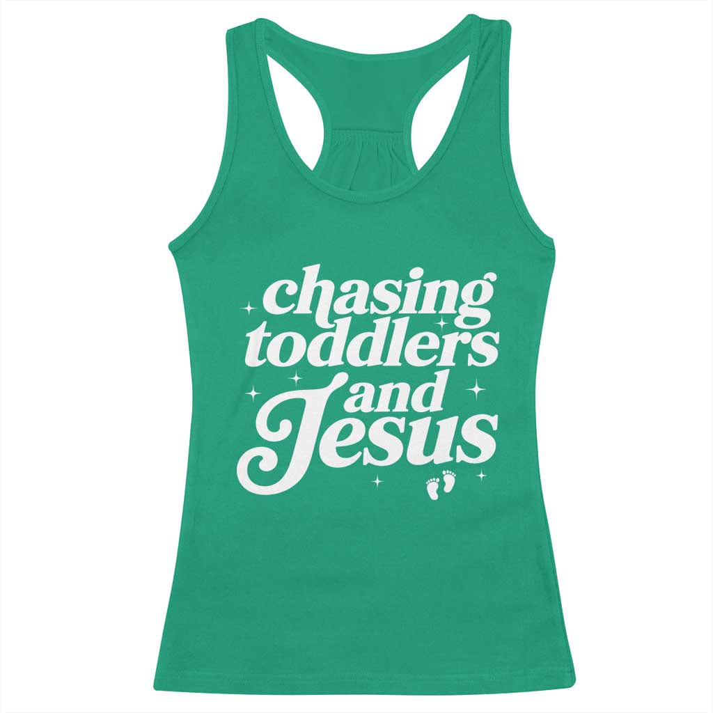Christian Mom Racerback Tank Top Chasing Jesus And Toddlers