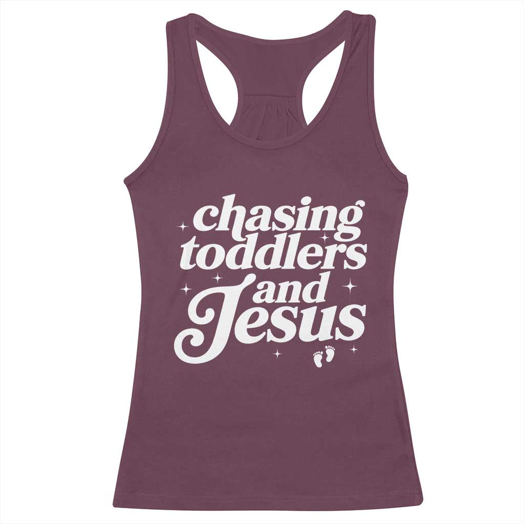 Christian Mom Racerback Tank Top Chasing Jesus And Toddlers