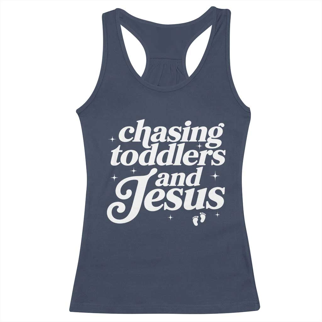 Christian Mom Racerback Tank Top Chasing Jesus And Toddlers