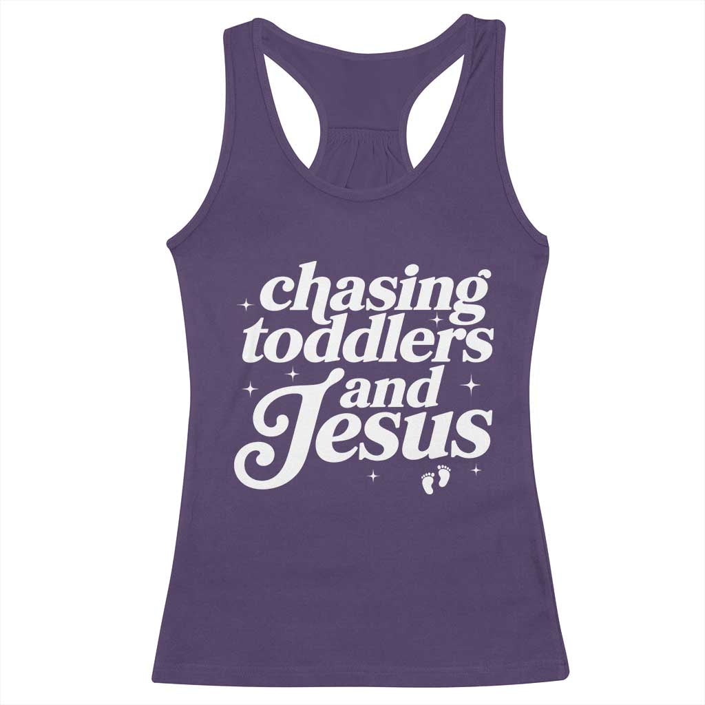 Christian Mom Racerback Tank Top Chasing Jesus And Toddlers