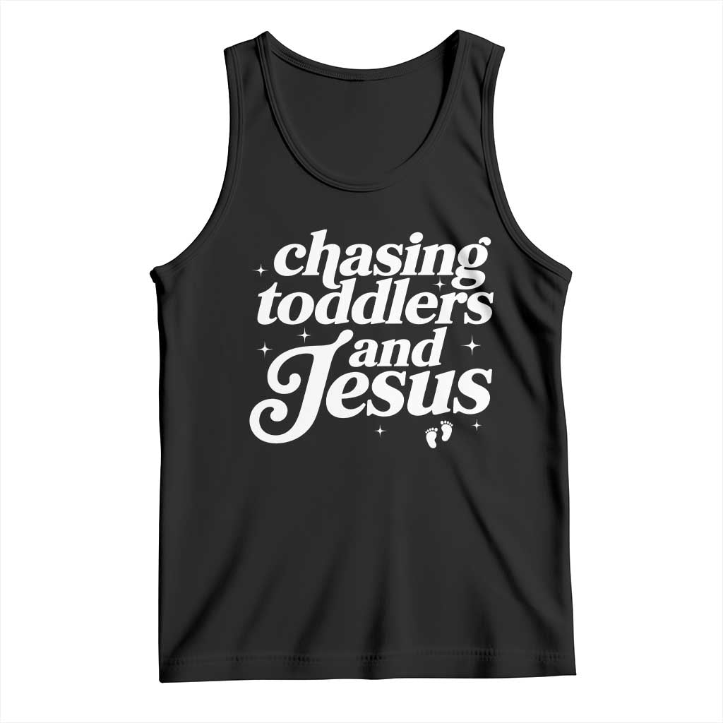Christian Mom Tank Top Chasing Jesus And Toddlers