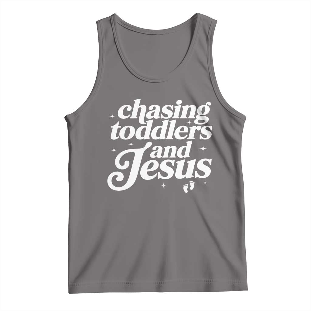 Christian Mom Tank Top Chasing Jesus And Toddlers