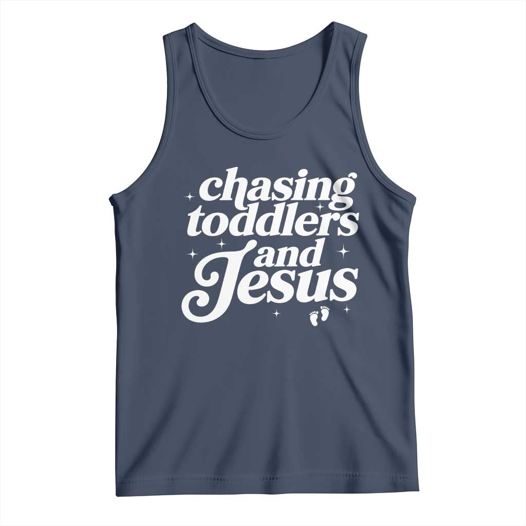 Christian Mom Tank Top Chasing Jesus And Toddlers