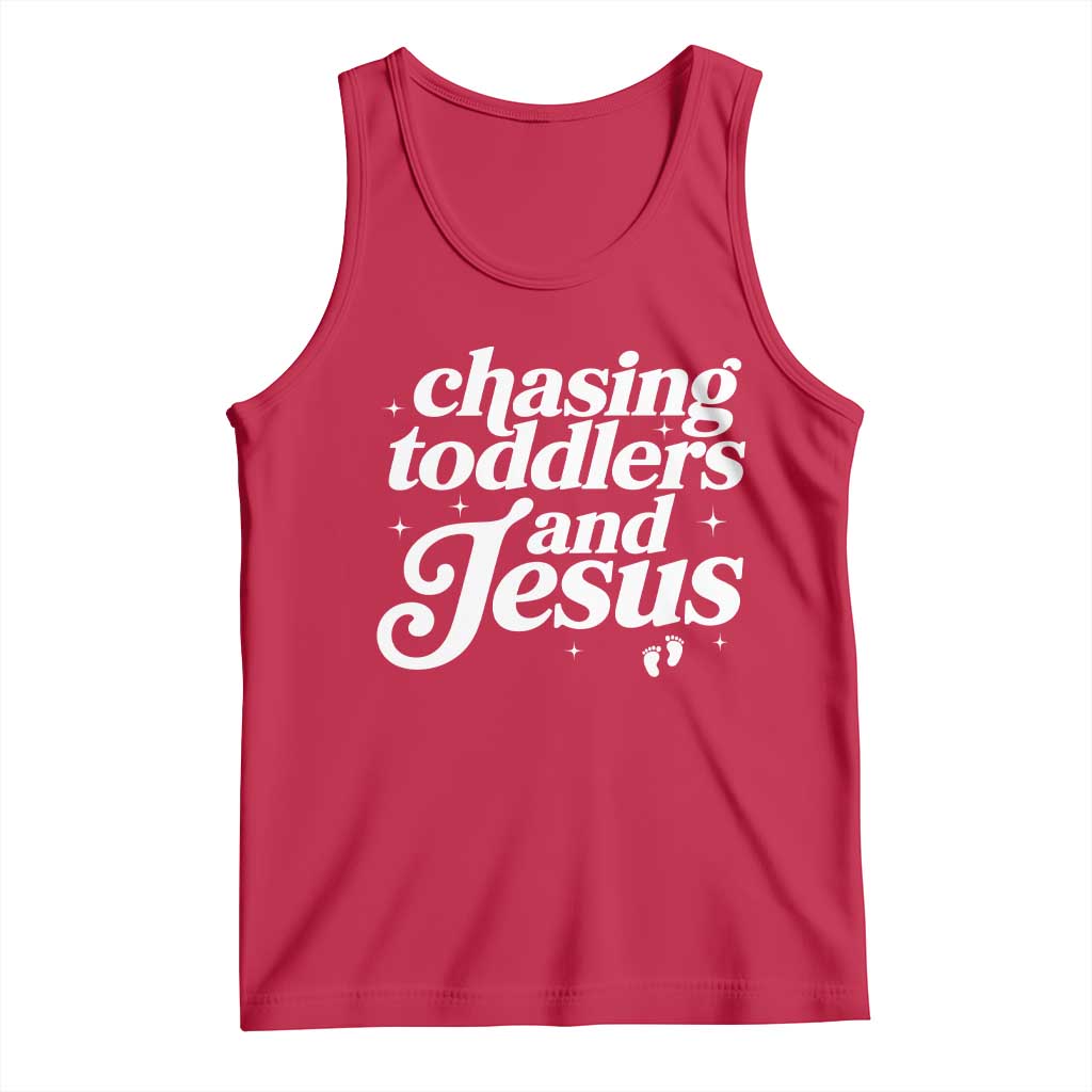 Christian Mom Tank Top Chasing Jesus And Toddlers