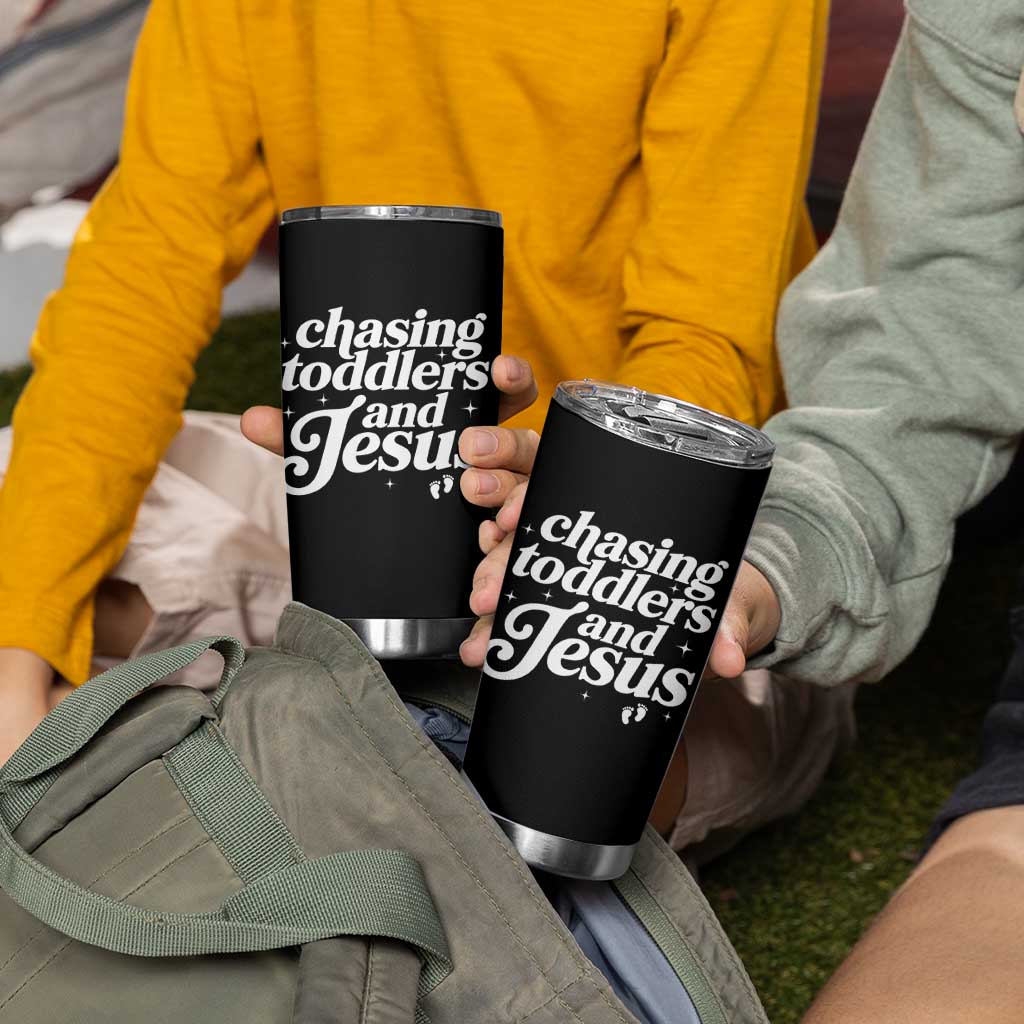 Christian Mom Tumbler Cup Chasing Jesus And Toddlers