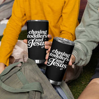 Christian Mom Tumbler Cup Chasing Jesus And Toddlers