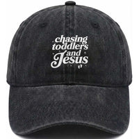 Christian Mom Washed Cotton Baseball Cap Chasing Jesus And Toddlers