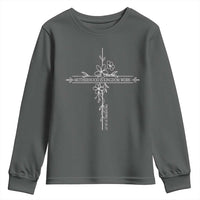 Motherhood Is Kingdom Work Youth Sweatshirt Floral Cross Christian Mama Mothers Day