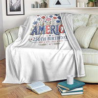 Floral 250th Anniversary Throw Blanket Wildflower Independence Day 250 Years Birthday 1776 2026