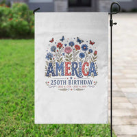 Floral 250th Anniversary Garden Flag Wildflower Independence Day 250 Years Birthday 1776 2026