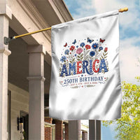 Floral 250th Anniversary Garden Flag Wildflower Independence Day 250 Years Birthday 1776 2026