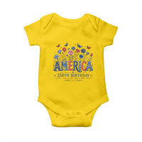 Floral 250th Anniversary Baby Onesie Wildflower Independence Day 250 Years Birthday 1776 2026