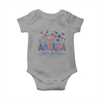 Floral 250th Anniversary Baby Onesie Wildflower Independence Day 250 Years Birthday 1776 2026