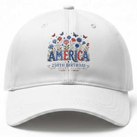 Floral 250th Anniversary Baseball Cap Wildflower Independence Day 250 Years Birthday 1776 2026