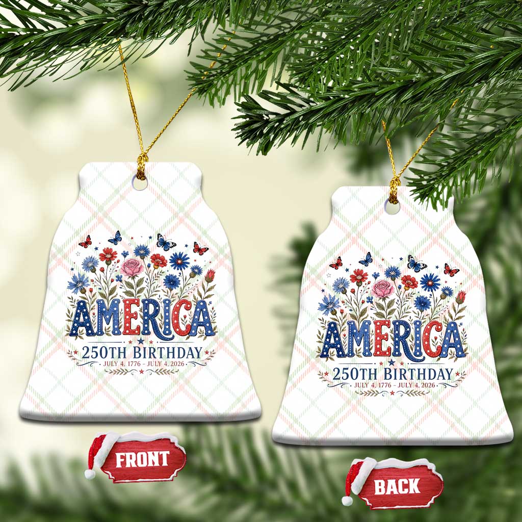 Floral 250th Anniversary Ceramic Ornament Wildflower Independence Day 250 Years Birthday 1776 2026