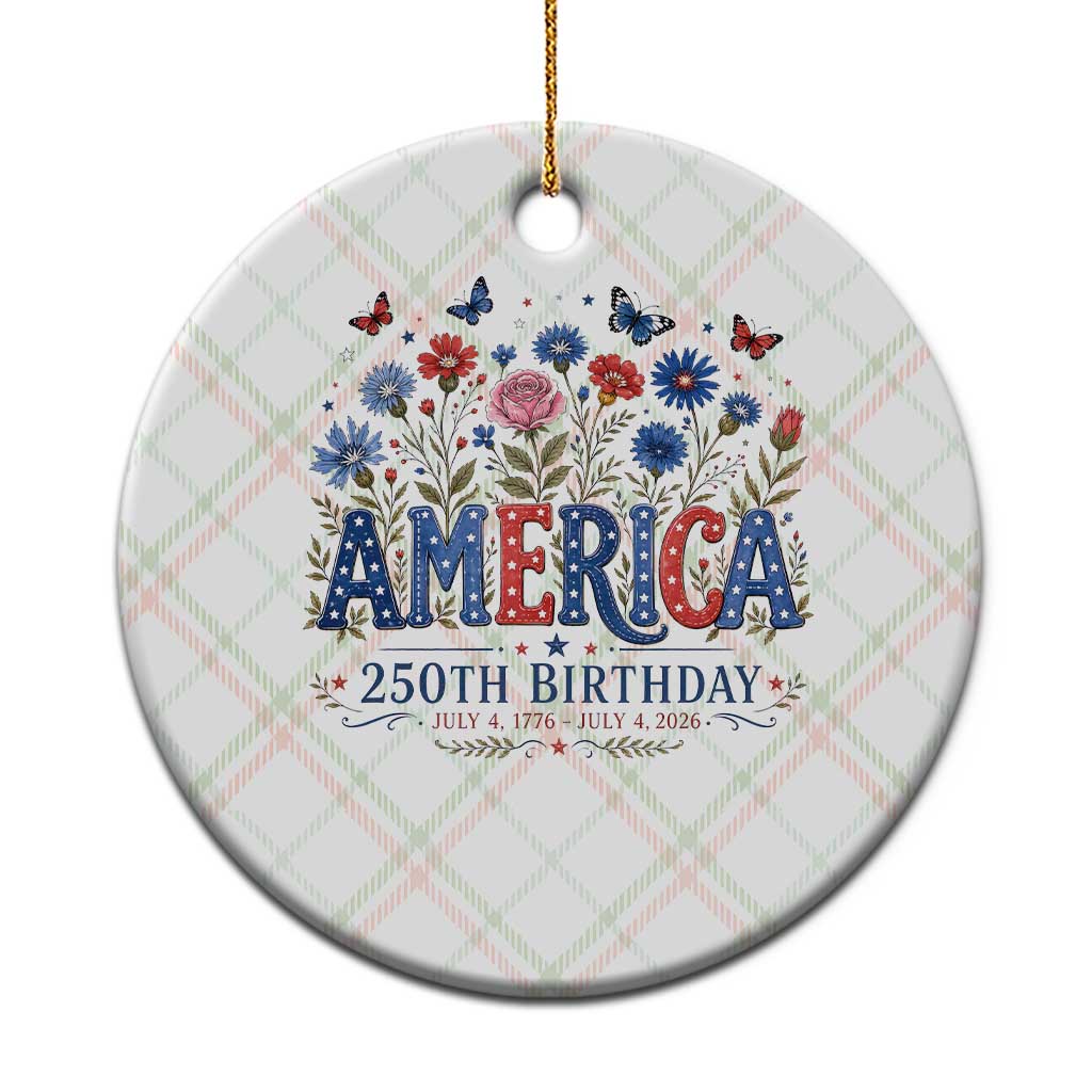 Floral 250th Anniversary Ceramic Ornament Wildflower Independence Day 250 Years Birthday 1776 2026