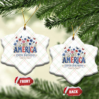 Floral 250th Anniversary Ceramic Ornament Wildflower Independence Day 250 Years Birthday 1776 2026
